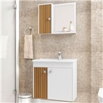 Ficha técnica e caractérísticas do produto Conjunto para Banheiro Munique Branco Ripado Bechara