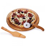 Ficha técnica e caractérísticas do produto Conjunto para Pizza em Bambu Napoli 3 Peças Welf