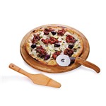 Ficha técnica e caractérísticas do produto Conjunto para Pizza Welf em Bambu Napoli - 3 Peças