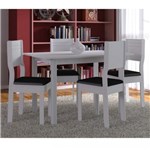 Ficha técnica e caractérísticas do produto Conjunto para Sala de Jantar Mesa 4 Cadeiras Milena Indekes Branco/Preto