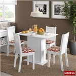 Ficha técnica e caractérísticas do produto Conjunto para Sala de Jantar Mesa e 4 Cadeira Lexy Madesa Branco/Vermelho