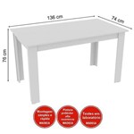 Ficha técnica e caractérísticas do produto Conjunto para Sala de Jantar Mesa e 4 Cadeira Rosie Madesa Branco/Hibiscos