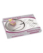 Ficha técnica e caractérísticas do produto Conjunto para Torta - 8 Peças - Golden Inox