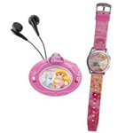 Ficha técnica e caractérísticas do produto Conjunto Rádio FM e Relógio Digital Candide Princesas Aurora Rosa