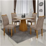 Ficha técnica e caractérísticas do produto Conjunto Sala de Jantar 4 Cadeiras Itália Siena Móveis Imbuia Mel/Off White/Capuccino