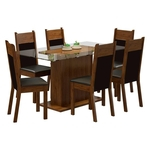 Ficha técnica e caractérísticas do produto Conjunto Sala De Jantar Atlanta Madesa Mesa Tampo De Vidro Com 6 Cadeiras
