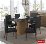 Ficha técnica e caractérísticas do produto Conjunto Sala de Jantar Lumis Madesa Mesa Tampo de Vidro com 6 Cadeiras