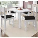 Ficha técnica e caractérísticas do produto Conjunto Sala de Jantar Mesa 4 Cadeiras Dallas Indekes Branco