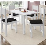 Conjunto Sala de Jantar Mesa 4 Cadeiras Joice Indekes Branco/Assento Preto