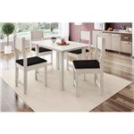 Conjunto Sala de Jantar Mesa 4 Cadeiras Joice Indekes Salina/Assento Preto