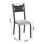 Ficha técnica e caractérísticas do produto Conjunto Sala de Jantar Mesa 6 Cadeiras Poeme Clássica Ciplafe Craqueado Preto/Riscado Branco
