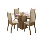 Ficha técnica e caractérísticas do produto Conjunto Sala de Jantar Mesa com 4 Cadeira Madesa Gloria Rusticom - BEGE