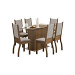 Ficha técnica e caractérísticas do produto Conjunto Sala de Jantar Mesa com 6 Cadeira Madesa Amara Rusticom - CINZA