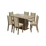 Ficha técnica e caractérísticas do produto Conjunto Sala de Jantar Mesa com 6 Cadeira Madesa Rusticom - BEGE