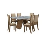 Ficha técnica e caractérísticas do produto Conjunto Sala de Jantar Mesa com 6 Cadeira Madesa Vasti - BEGE