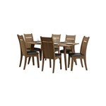 Ficha técnica e caractérísticas do produto Conjunto Sala de Jantar Mesa com 6 Cadeiras Madesa Elise - BEGE