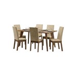 Ficha técnica e caractérísticas do produto Conjunto Sala de Jantar Mesa com 6 Cadeiras Madesa Ester - BEGE