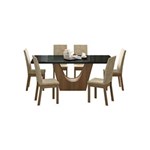 Ficha técnica e caractérísticas do produto Conjunto Sala de Jantar Mesa com 6 Cadeiras Madesa Úrsula - BEGE