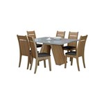 Ficha técnica e caractérísticas do produto Conjunto Sala de Jantar Mesa com 6 Cadeiras Madesa Vita - BEGE