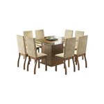 Ficha técnica e caractérísticas do produto Conjunto Sala de Jantar Mesa com 8 Cadeira Madesa Milene Rustico Suede Imperial - BEGE