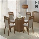 Ficha técnica e caractérísticas do produto Conjunto Sala de Jantar Mesa e 4 Cadeiras Dijon Madesa - Rustic/Pérola