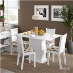 Ficha técnica e caractérísticas do produto Conjunto Sala de Jantar Mesa e 4 Cadeiras Lexy Madesa Branco/Hibiscos