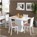 Ficha técnica e caractérísticas do produto Conjunto Sala de Jantar Mesa e 4 Cadeiras Lexy Madesa Branco/Vermelho