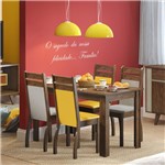 Ficha técnica e caractérísticas do produto Conjunto Sala de Jantar Mesa e 4 Cadeiras Nelly Madesa Rustic/Pérola/Amarelo