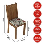 Ficha técnica e caractérísticas do produto Conjunto Sala de Jantar Mesa e 4 Cadeiras Rute Madesa Rustic/ Floral Hibiscos