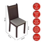 Ficha técnica e caractérísticas do produto Conjunto Sala de Jantar Mesa e 6 Cadeiras Gales Madesa Tabaco/Pérola