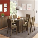 Ficha técnica e caractérísticas do produto Conjunto Sala de Jantar Mesa e 6 Cadeiras Madesa Gales Rustic/Bege/Marrom