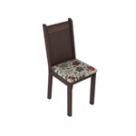 Ficha técnica e caractérísticas do produto Conjunto Sala de Jantar Mesa e 6 Cadeiras Madesa Gales Tabaco/ Floral Hibiscos