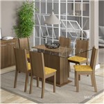 Ficha técnica e caractérísticas do produto Conjunto Sala de Jantar Mesa e 6 Cadeiras Molly Madesa Rustic/Palha