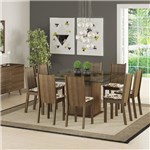 Ficha técnica e caractérísticas do produto Conjunto Sala de Jantar Mesa e 8 Cadeiras Camila Madesa Rustic/ Floral Hibiscos