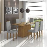 Ficha técnica e caractérísticas do produto Conjunto Sala de Jantar Mesa Nevada 6 Cadeiras Dafne Móveis Lópas