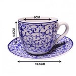 Ficha técnica e caractérísticas do produto Conjunto Xicara de Café e Píres de Porcelana 90ml 12 Peças Abstract Wolff - Única
