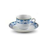 Ficha técnica e caractérísticas do produto Conjunto Xícara de Café e Píres de Porcelana 90ml Amalfi
