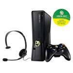Ficha técnica e caractérísticas do produto Console Microsoft Xbox 360 Preto Fosco com 250GB de Memória + Controle Sem Fio e Headset