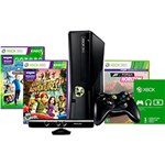 Ficha técnica e caractérísticas do produto Console XBOX 360 250GB + Kinect Sensor + 3 Jogos + 1 Mês de LIVE GOLD Grátis + 1 Controle Sem Fio