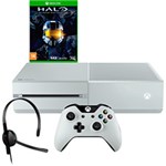 Console Xbox One 500GB Branco Edição Limitada + Headset com Fio + Controle Sem Fio + Game Halo Master Chief Collection (...