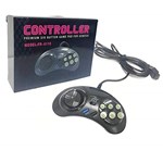 Ficha técnica e caractérísticas do produto Controle Joystick com Fio de 170 Cm Turbo com 6 Botões para Mega Drive e Genesis Feir Fr-6110.