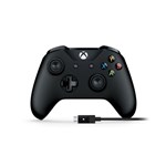 Ficha técnica e caractérísticas do produto Controle Microsoft Preto + Cabo para Windows - Xbox One S