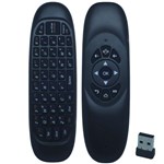 Controle Mini Teclado Air Mouse Wireless Sem Fio Android Pc Tv C120 Preto - S/m