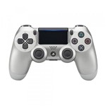 Ficha técnica e caractérísticas do produto Controle Sony Dualshock 4 Silver Sem Fio (Com Led Frontal) - PS4