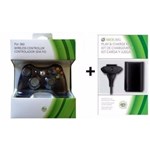 Ficha técnica e caractérísticas do produto Controle Xbox 360 Sem Fio + Carregado+ Bateria 12.000mah Fr