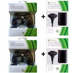 Ficha técnica e caractérísticas do produto 2 Controles Xbox 360 Sem Fio +2carregado+ 2bateria 20.000mah