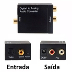 Ficha técnica e caractérísticas do produto Conversor Audio Optico E Coaxial Digital Para Rca Analogico