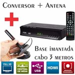 Ficha técnica e caractérísticas do produto Conversor Digital P/ TV Visor LED HDMI/AV e USB ISDB-T + Antena