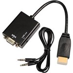 Ficha técnica e caractérísticas do produto Conversor HDMI para VGA de Áudio Cabo P2 CN1072 - Yuhuan