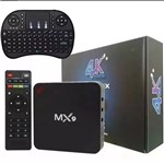 Conversor Smart TV MX9 4K Ultra HD Wi-Fi Android HDMI e Mini Teclado Touchpad Mk